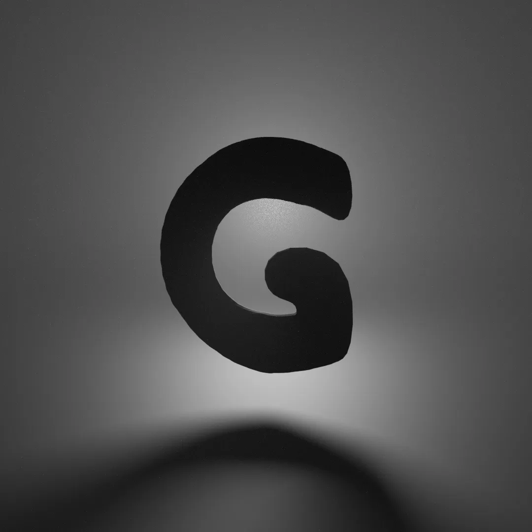 A similar image but the letter is a lumpy shape