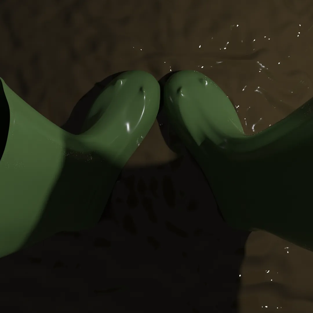 The smae framing but much simpler. The mud is a simple undulating, shiny, brown texture.