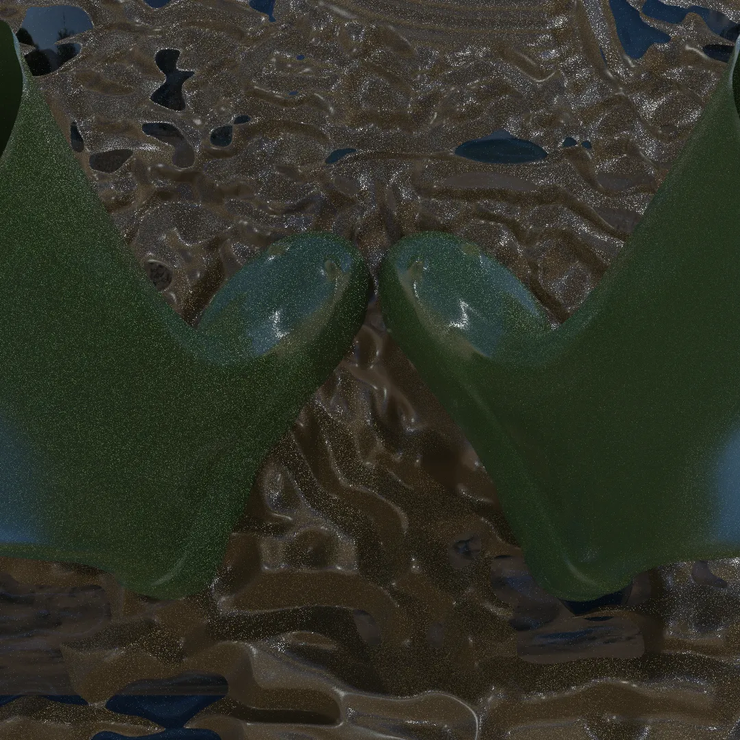 The same but the mud has more texture and some pooling water.