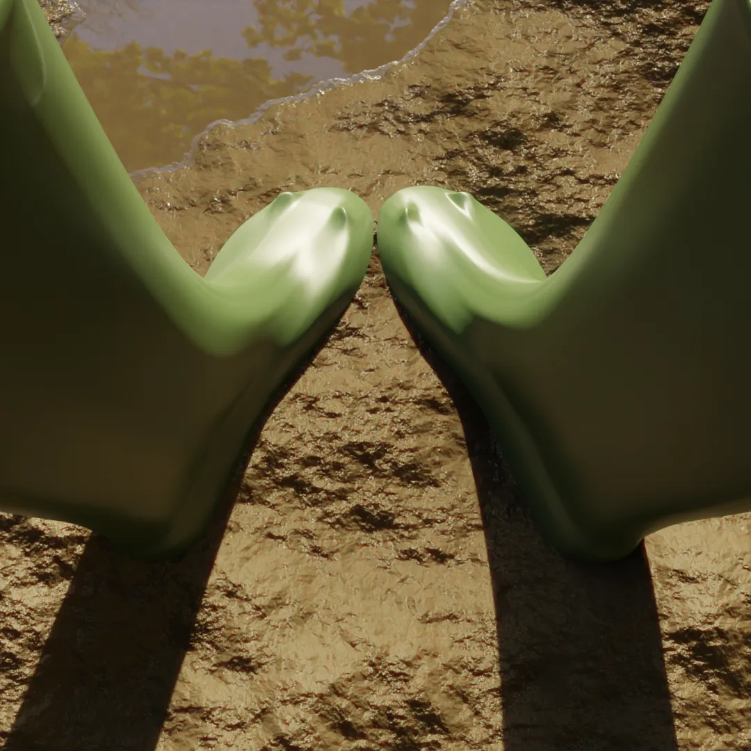 The lighting is much brighter as if lit by a single bright point-source. Too bright. The trees have leaves on. This is big departure from what was previously shown. It's a bold play, let's see if it pays off.