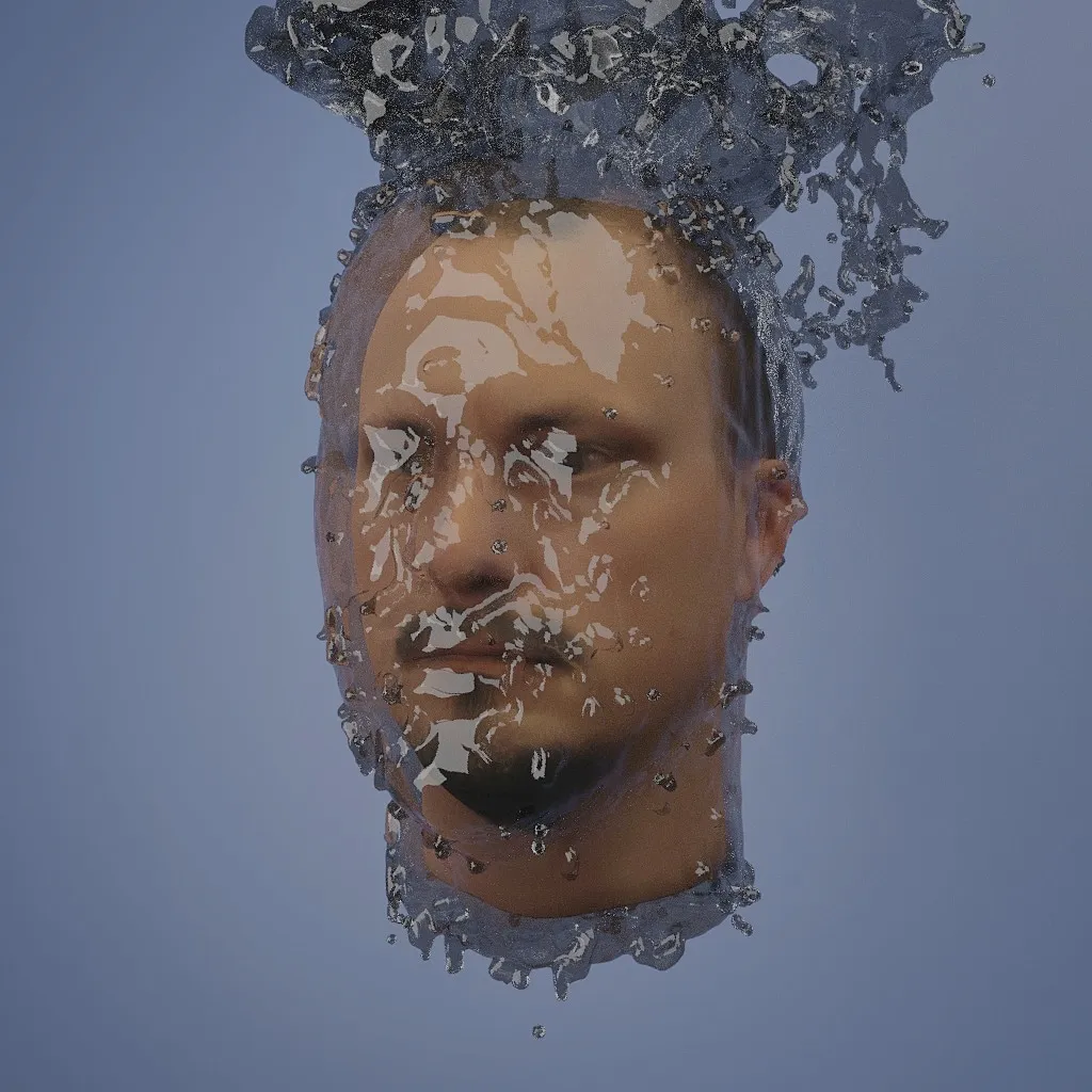 The same but now it's water and you can see the head underneath