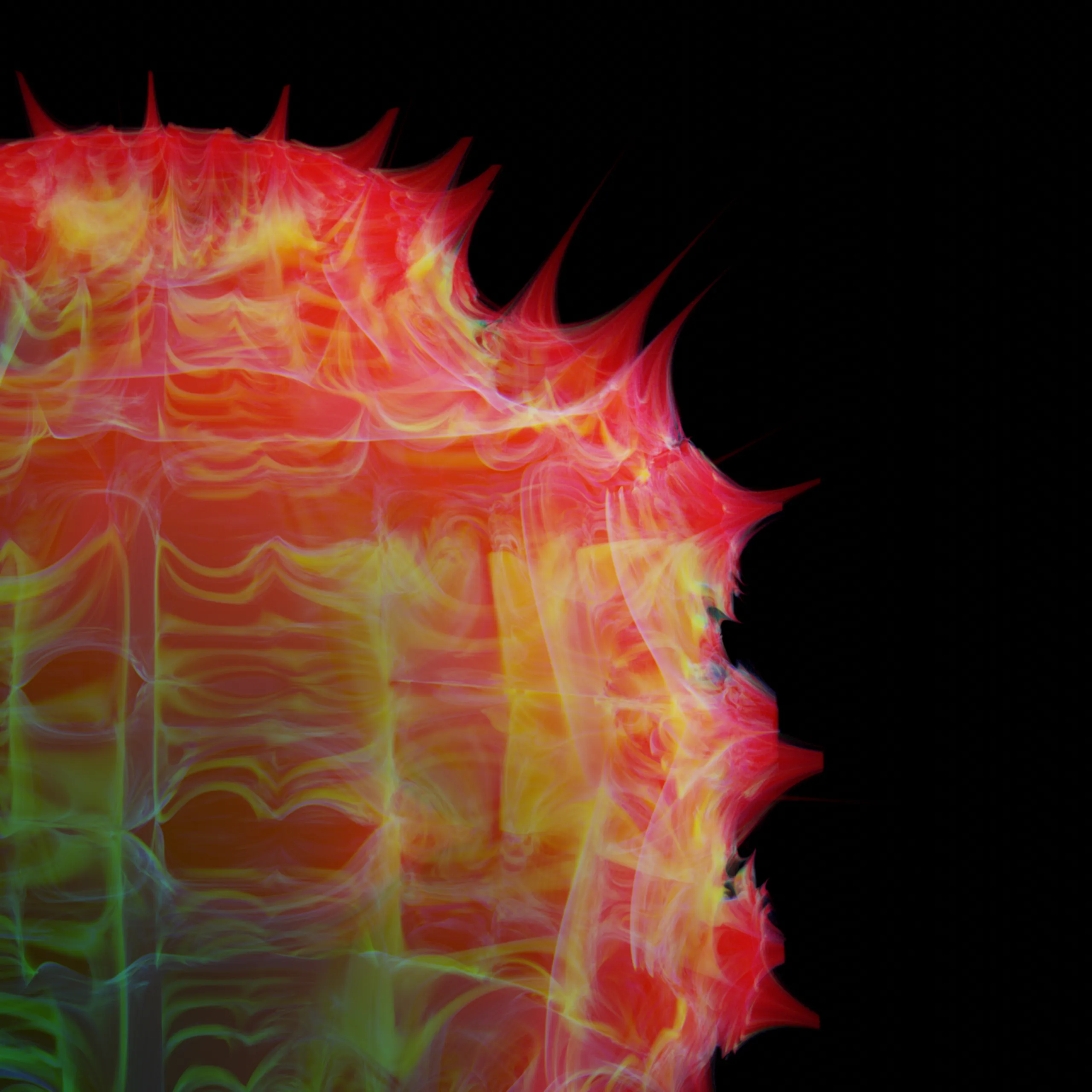 An abstract blog of red and yellow